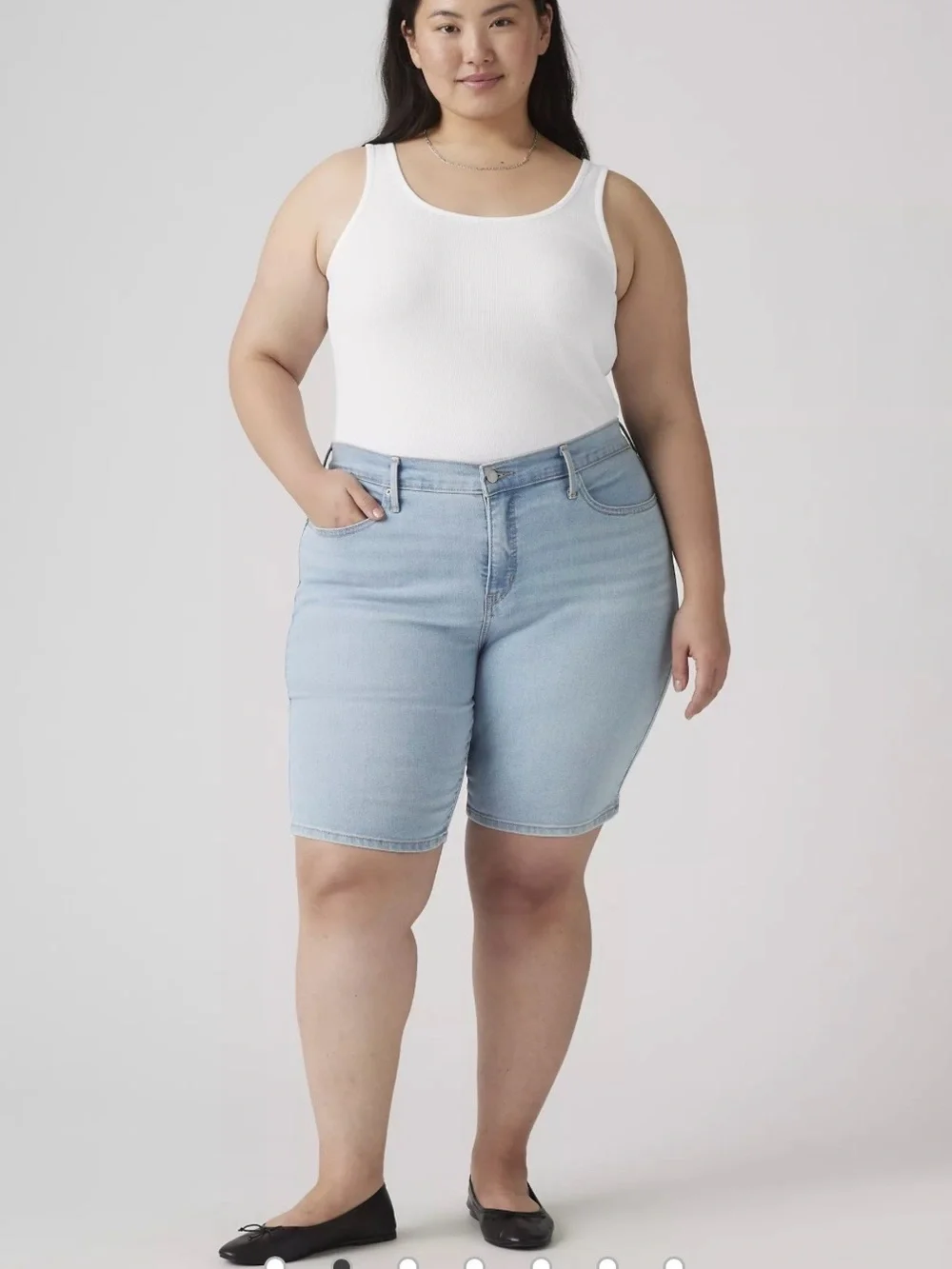 Levi’s Shaping Bermuda Jean Shorts Light Wash